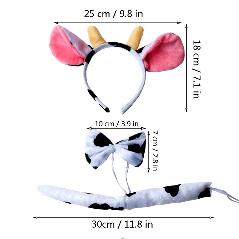 Marrywindix White Cow Costume Tutu Set Animal Fancy Dress Costume Kit Accessories - Image 2